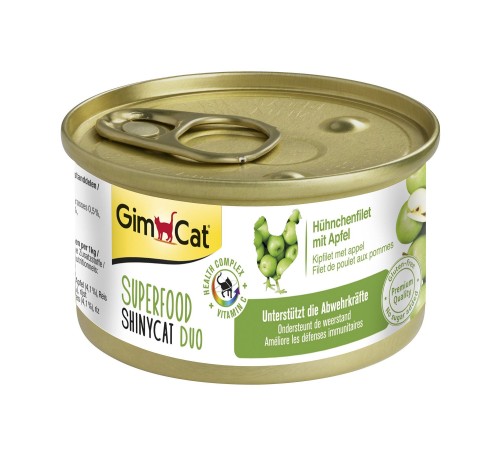 Вологий корм для котів GimCat Superfood 70 г (курка та яблуко)