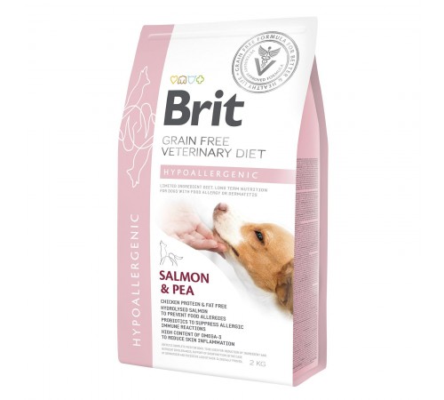 Сухий корм для собак, при харчовій алергії Brit GF Veterinary Diet Hypoallergenic 2 кг (лосось)