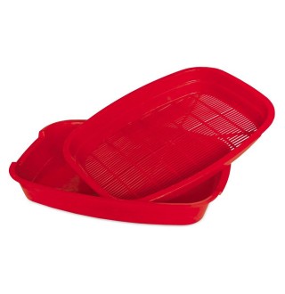 Туалет для котів Природа з сіткою 27,5 x 36,5 x 5 см (пластик, кольори в асортименті)