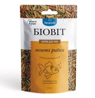 Сухий корм для акваріумних риб Природа в паличках Біовіт «Золоті рибки» 10 г (для золотих рибок)