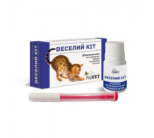 Фітокомплекс для котів PROVET «Веселий Кіт» 20 мл + шприц (для підтримки сечовивідної системи)