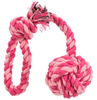 Іграшка для собак Trixie М'яч плетений з ручкою 30 см, d=5,5 см (текстиль, кольори в асортименті)