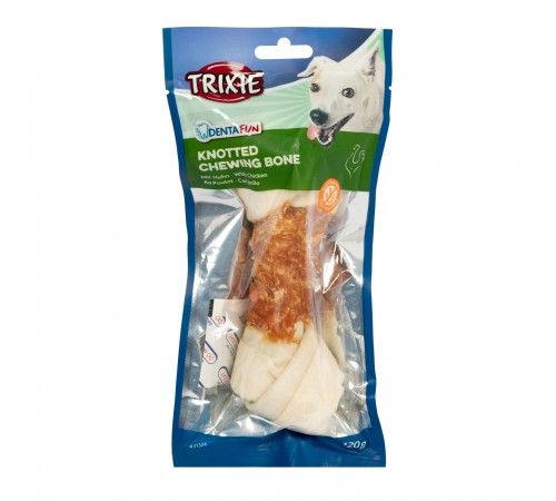 Ласощі для собак Trixie Кістка для чищення зубів з куркою Denta Fun 18 см 120 г