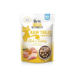 Ласощі для котів Brit Raw Treat Hair & Skin 40 г - риба та індичка