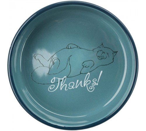 Миска керамічна Trixie для короткомордих порід котів 300 мл / 15 см (блакитна, сіра, рожева, синя)