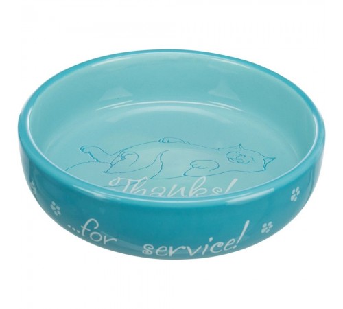 Миска керамічна Trixie для короткомордих порід котів 300 мл / 15 см (блакитна, сіра, рожева, синя)