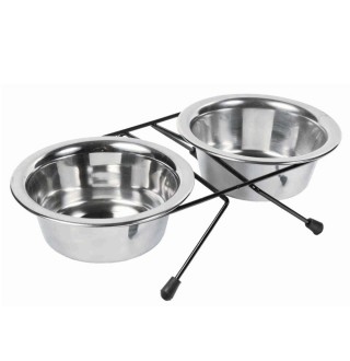 Миски металеві на підставці Trixie Eat on Feet 2 x 450 мл / 12 см