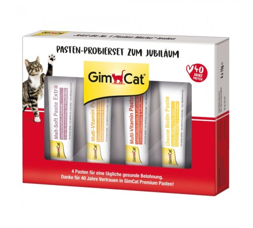 Набір паст для котів GimCat Pasten-Probierset Zum Jubilaum 4х15 г