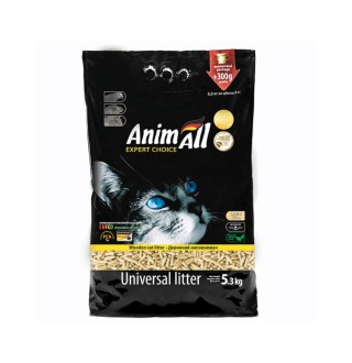 AnimAll Expert Choice Universal Litter - деревний поглинаючий наповнювач для котячого туалету, кліток гризунів і птахів, 5,3кг