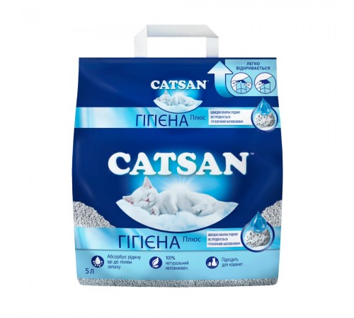 Наповнювач для котячого туалету Catsan 2,6 кг / 5 л - мінеральний