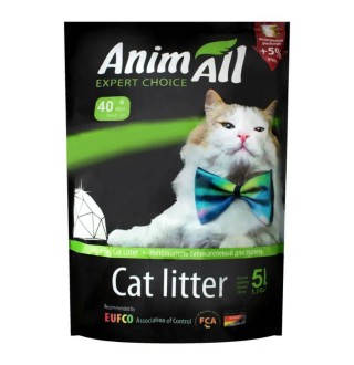 Наповнювач туалета для котів AnimAll Зелений смарагд 5 л (силікагелевий)