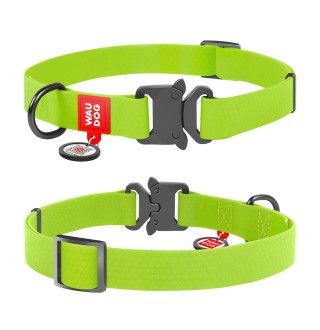 Нашийник WAUDOG Waterproof з QR-паспортом 31-49 см / 25 мм (салатовий)