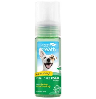 TropiClean Fresh Breath Instant Fresh Foam Oral Care - м'ятна пінка для підтримки здоров'я ясен і зубів для собак, 133мл