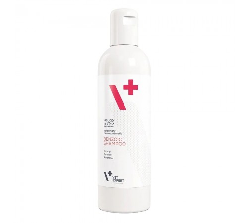 Шампунь антибактеріальний протигрибковий для котів і собак VetExpert Benzoic Shampoo 250 мл