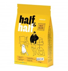 Сухий корм для котів Half&Half Adult 8 кг - яловичина