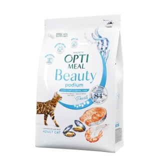 Сухий корм для котів Optimeal Beauty Podium Shiny Coat & Dental Care 1.5 кг - морепродукти