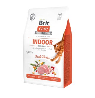 Сухий корм для котів, які мешкають в приміщенні Brit Care Cat GF Indoor Anti-stress 2 кг - курка