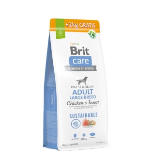 Сухий корм для собак Brit Care Dog Sustainable Adult Large Breed 12+2 кг - курка та комахи