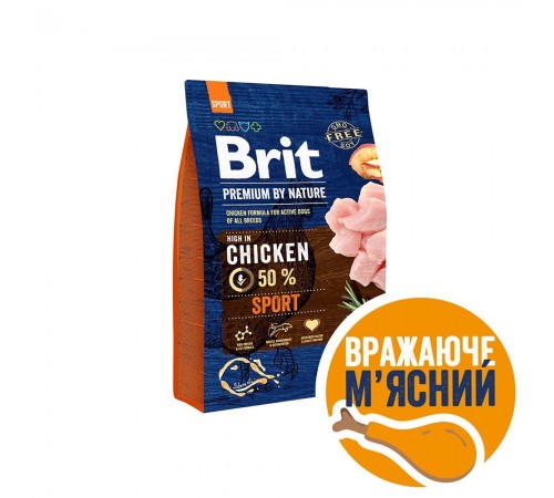Сухий корм для собак Brit Premium Sport 3 кг - курка