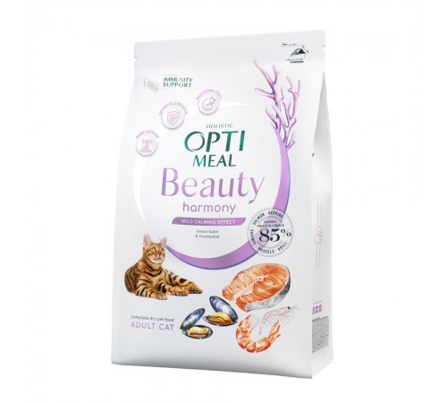 Сухий корм для котів Optimeal Beauty Harmony із заспокійливим ефектом 4 кг (морепродукти)