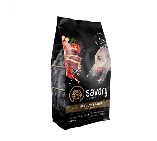 Сухий корм для собак Savory All Breed 3 кг - кролик та качка