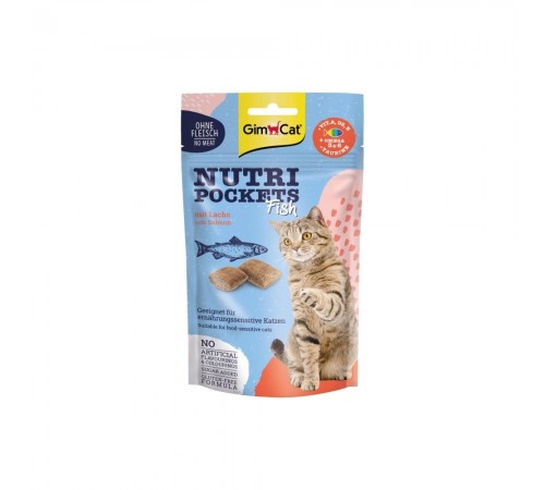 Вітамінні ласощі для котів GimCat Nutri Pockets Лосось + Мультивітамін 60 г