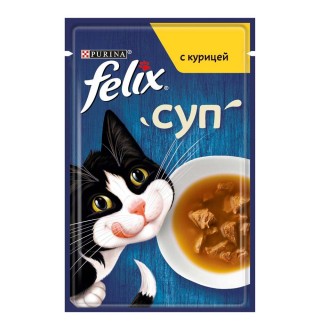 Вологий корм для котів Felix Soup pouch 48 г - курка