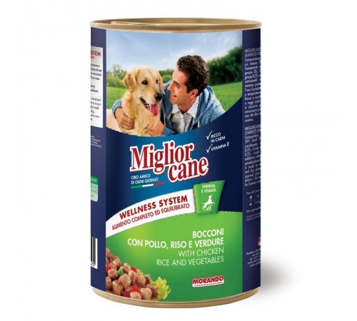 Вологий корм для собак Miglior cane 1,25 кг - курка, овочі та рис