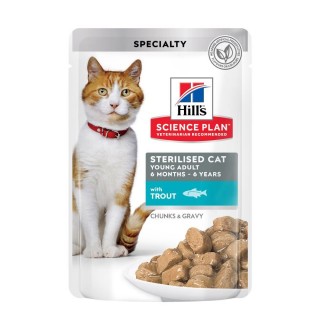 Вологий корм для котів Hill's Science Plan Young Adult Sterilised pouch 85 г - форель
