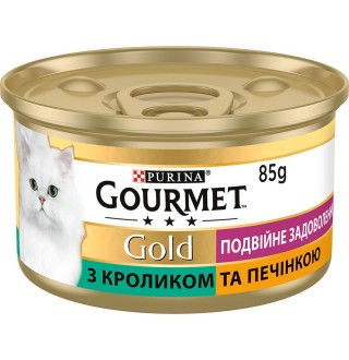 Purina Gourmet Gold - консервований корм Гурме, шматочки у підливці з кроликом і печінкою для дорослих котів, 85г