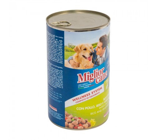 Вологий корм для собак Miglior cane 1,25 кг - курка, овочі та рис