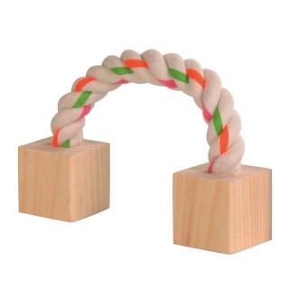 Іграшка для гризунів Trixie Канат з дерев'яними блоками 20 см