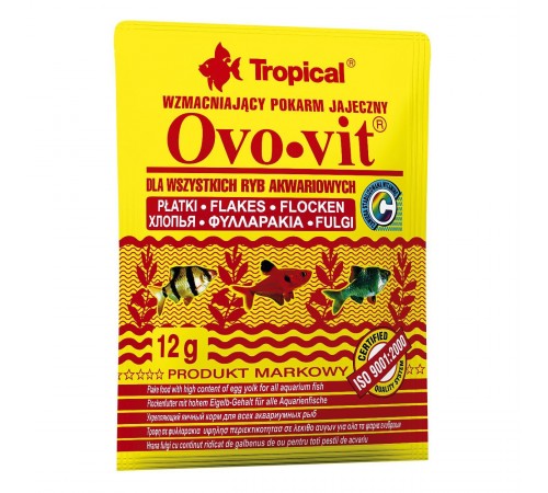 Сухий корм для акваріумних риб Tropical в пластівцях «Ovo-Vit» 12 г (для всіх акваріумних риб)