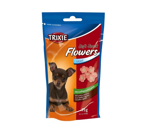 Ласощі для собак Trixie «Flowers» 75 г (курка та ягня)