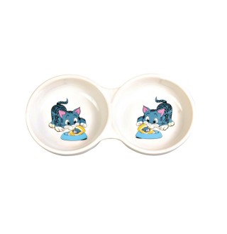 Миска керамічна Trixie подвійна 2 x 150 мл / 11 см (біла)