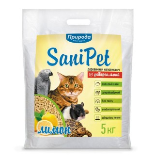Гігієнічний наповнювач Sani Pet «Лимон» 5 кг (деревинний)