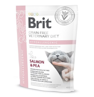 Сухий корм для котів, при харчовій алергії Brit GF Veterinary Diet Hypoallergenic 400 г - лосось