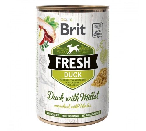Вологий корм для собак Brit Fresh Duck with Millet 400 г (качка)