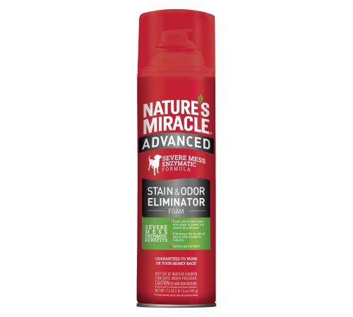 Знищувач-піна Nature's Miracle «Advanced Stain and Odor Eliminator» для видалення плям і запахів від собак з посиленою формулою 518 мл