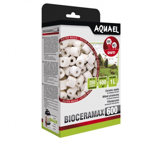 Наповнювач для фільтра Aquael «BioCeraMax 600» керамічні кільця 1 л