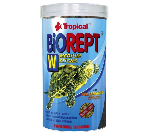 Сухий корм для водоплавних черепах Tropical в паличках «Biorept W» 500 мл