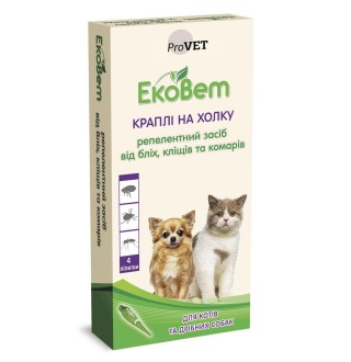 Краплі на холку для котів PROVET ЕкоВет 4 шт
