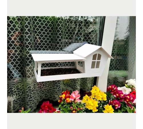 Годівниця для птахів House for Birds Будиночок 15х36х12,5 см - білий