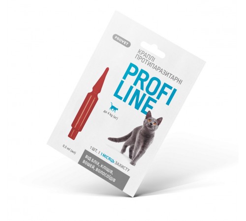 Краплі на холку для котів PROVET Profiline до 4 кг, 1 шт