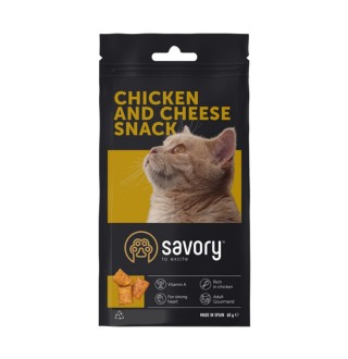 Savory Ласощі для котів Гурман із Куркою та Сиром, 60г