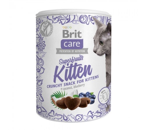 Ласощі для кошенят Brit Care Crunchy Cracker Superfruits 100 г - курка, кокос і чорниця