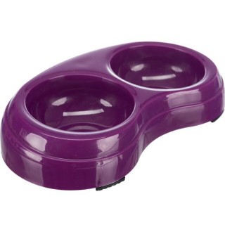 Миска Trixie подвійна пластикова 2 х 200 мл / 10 см (кольори в асортименті)