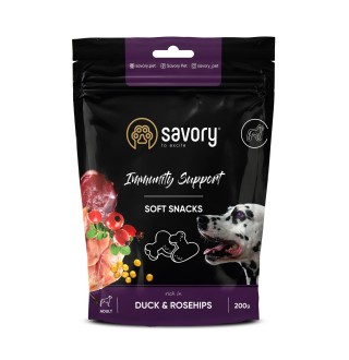 М'які ласощі для собак Savory для зміцнення імунітету 200 г - качка та шипшина