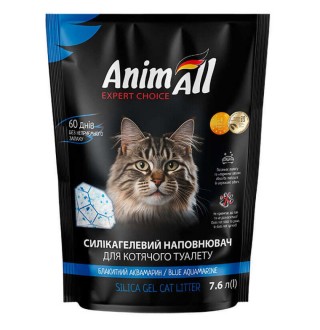 Наповнювач для котячого туалету AnimAll litter Blue aquamarine 7,6 л - силікагель