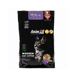 AnimAll - наповнювач деревний з ароматом лаванди для котячих туалетів і кліток гризунів, 5,3кг